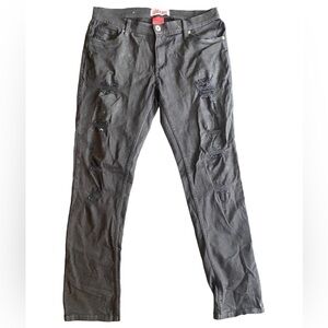 Leverage Distressed Black Jeans Size 34X32